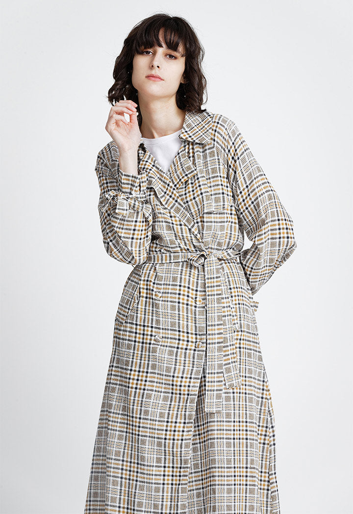 Multicolor Checkered Outerwear