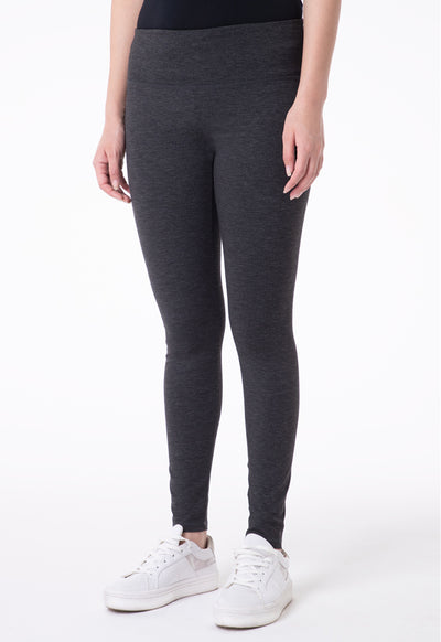 Solid Mid Waist Legging Pants