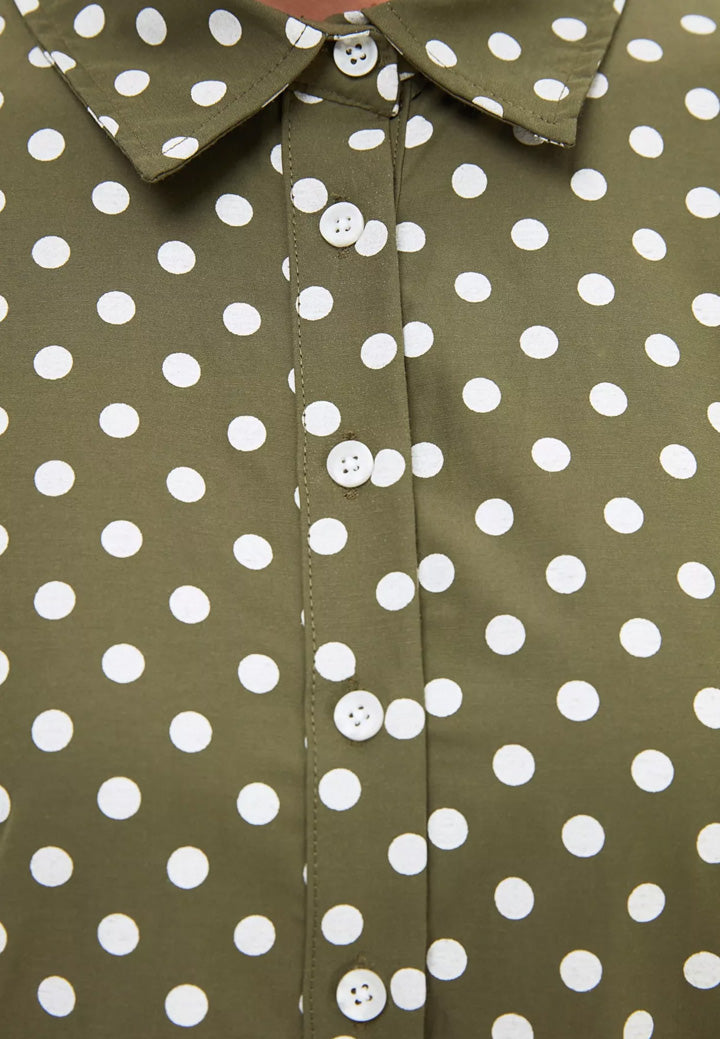 Dot Print Shirt Dress