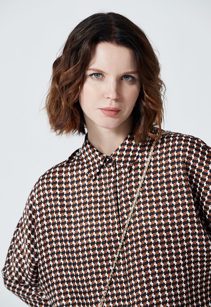 All Over Printed Bordered Hem Dress