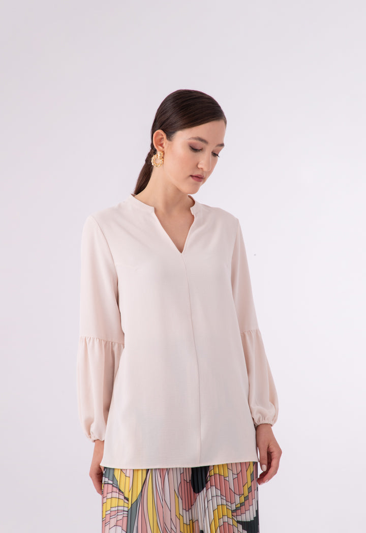 Linen Lantern Long Sleeve Blouse