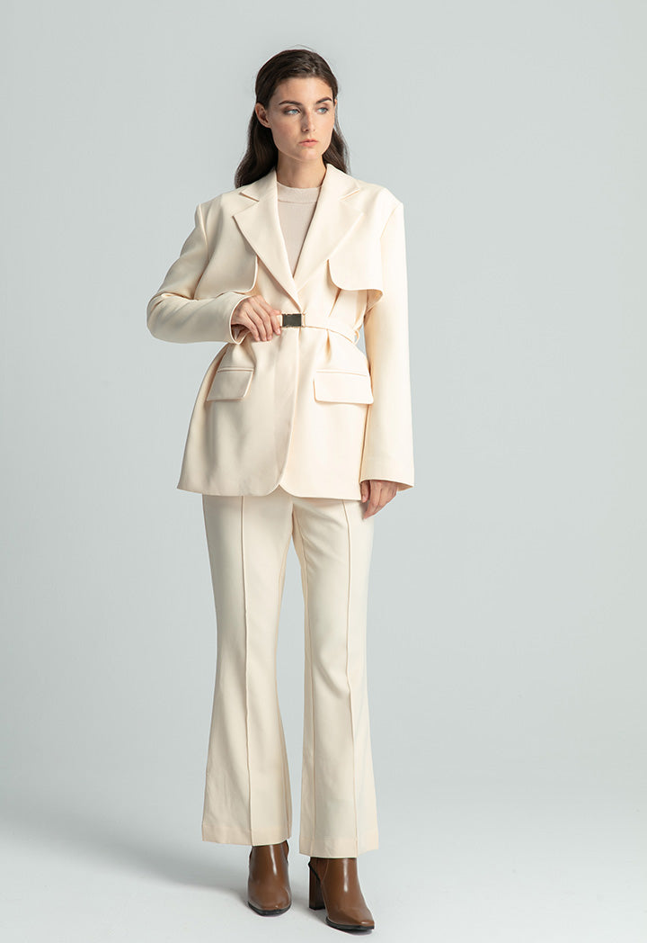 Pin Tuck Classic Solid Trouser