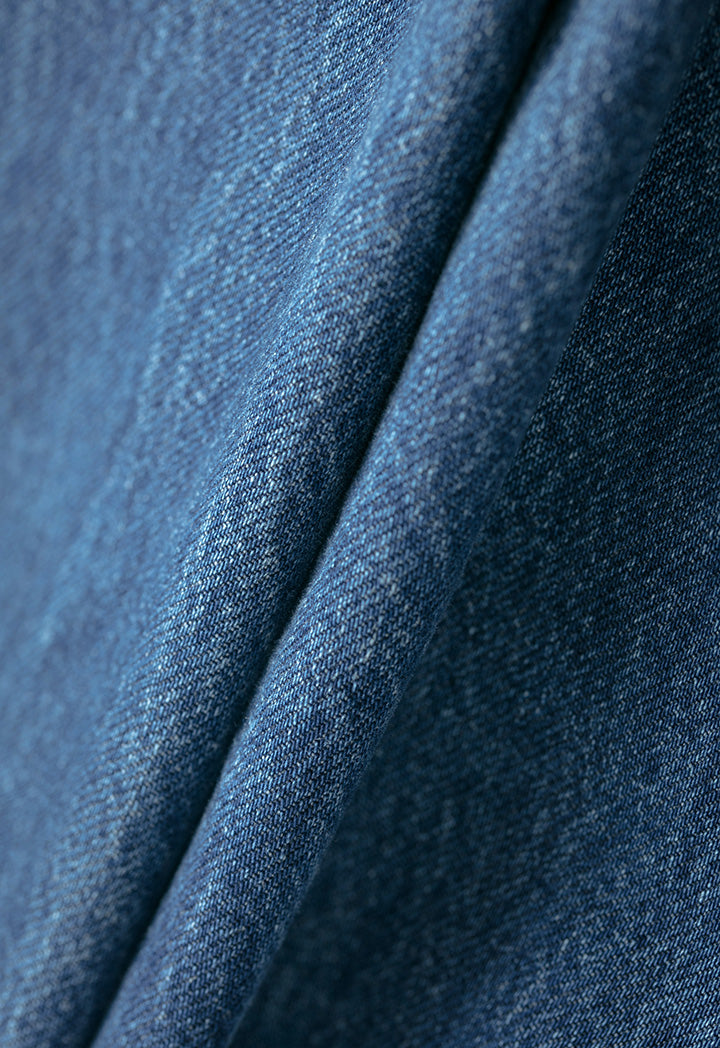 Semi Baggy Denim Solid Pants