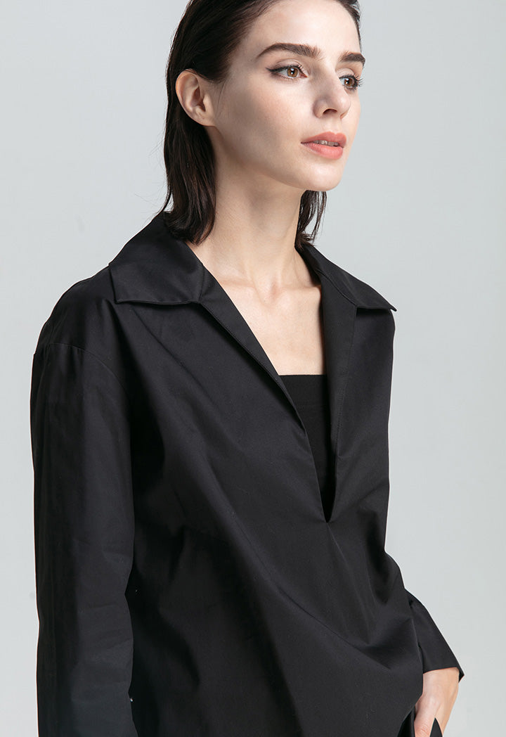 Solid Effortless Straight Fit Blouse