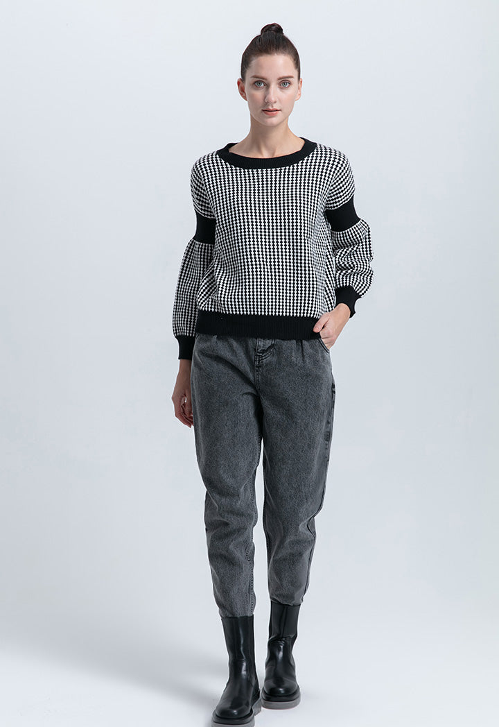 Solid Semi Baggy Denim Pants