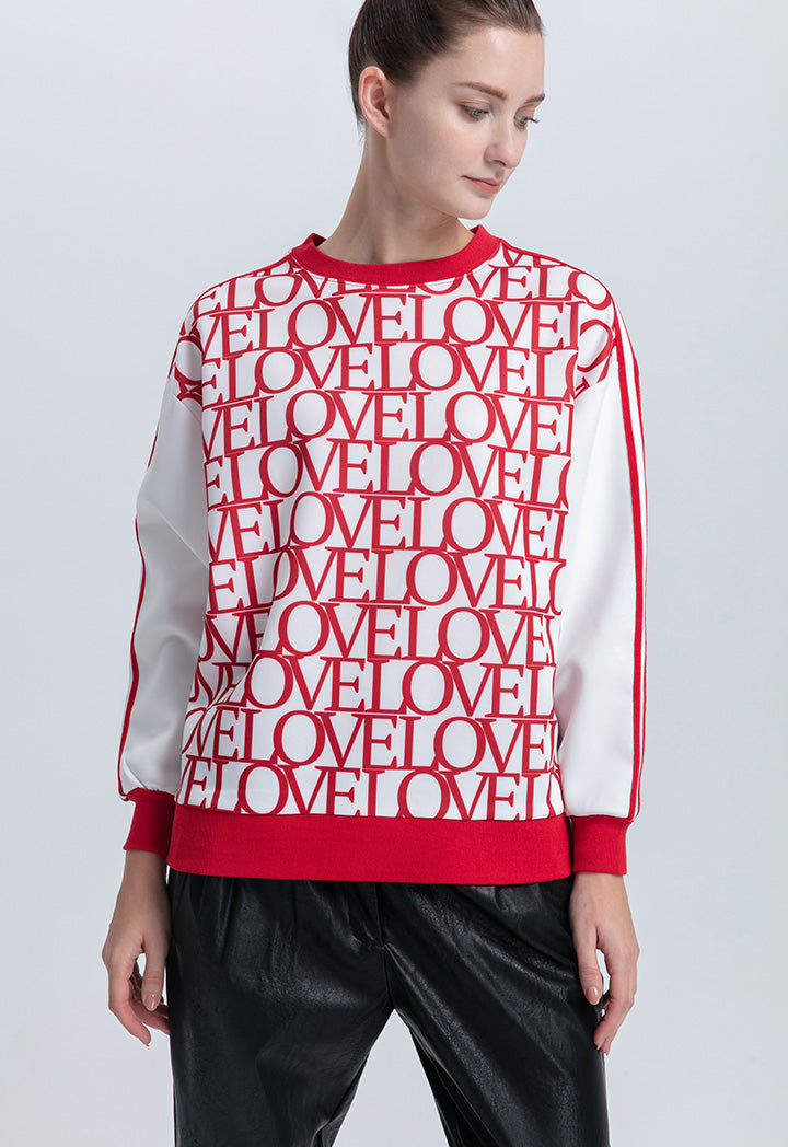 All Over Love Printed Blouse