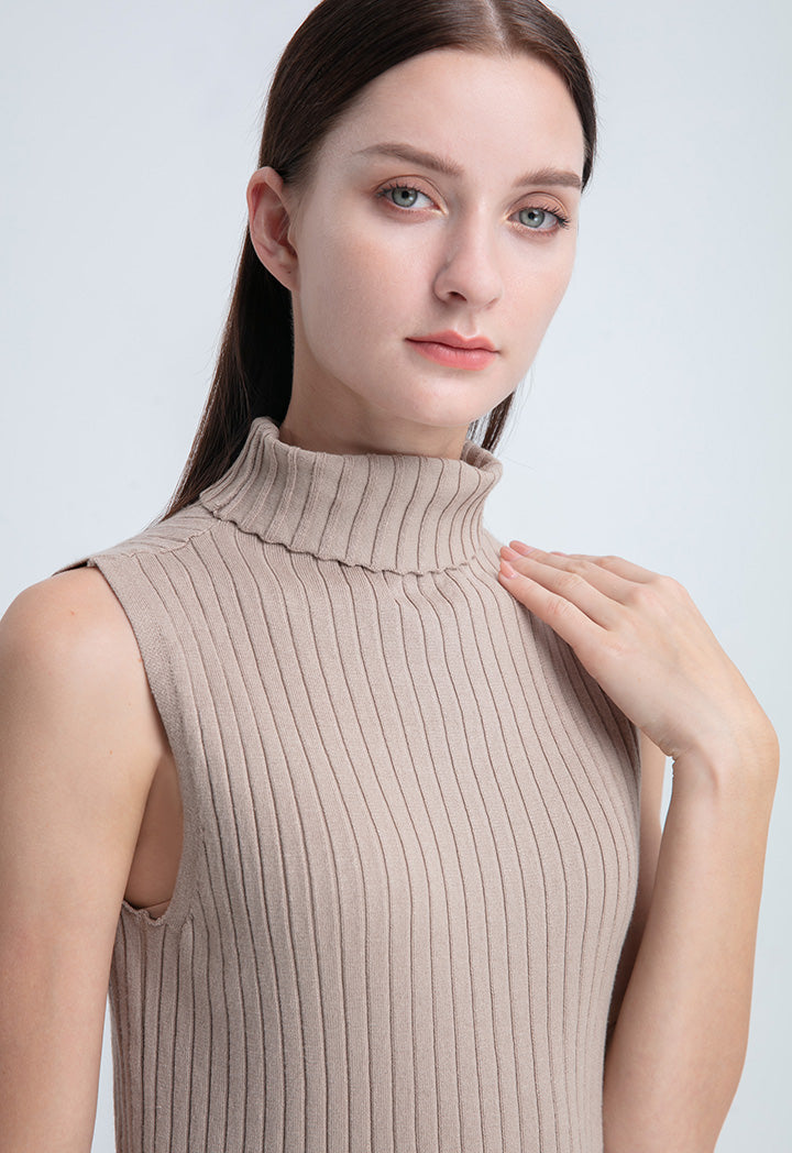 High Neck Knitted Basic Top