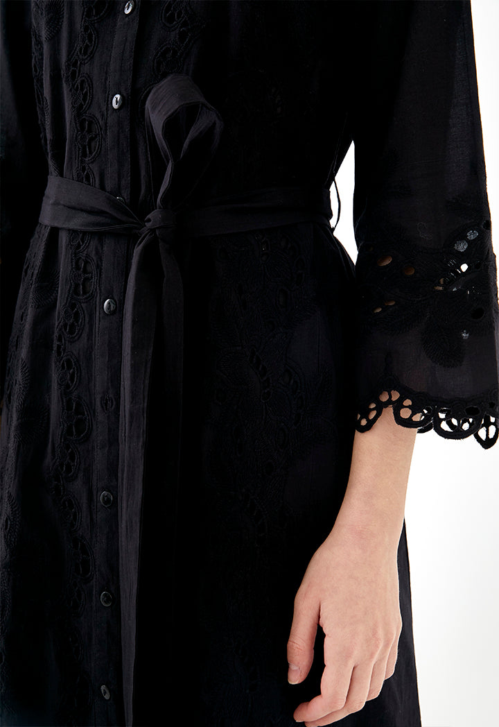 Schiffli Pattern Shirt Dress