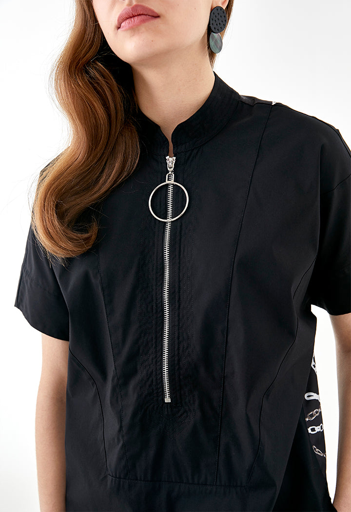 Zip Up Blouse