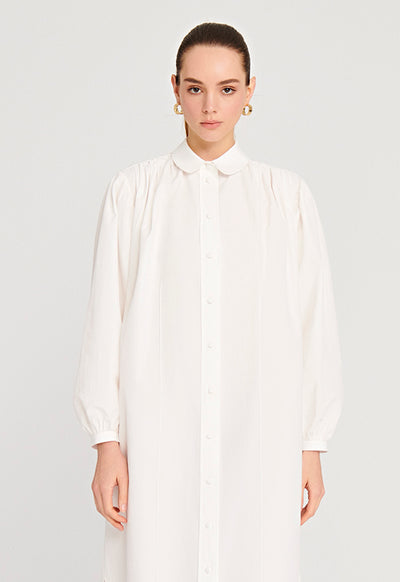 Peter Pan Collar Poplin Shirt Dress