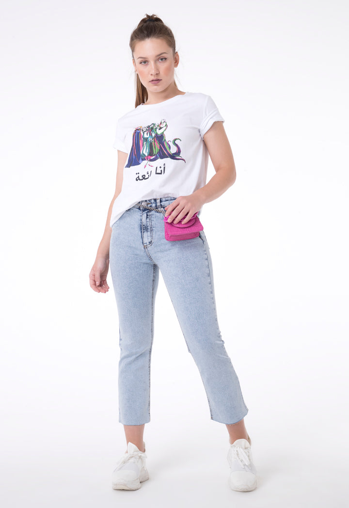 White Printed T-Shirt