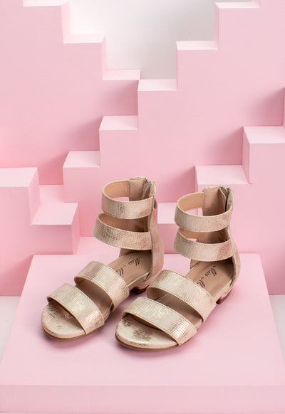 Textured Strap Gladiator Sandals