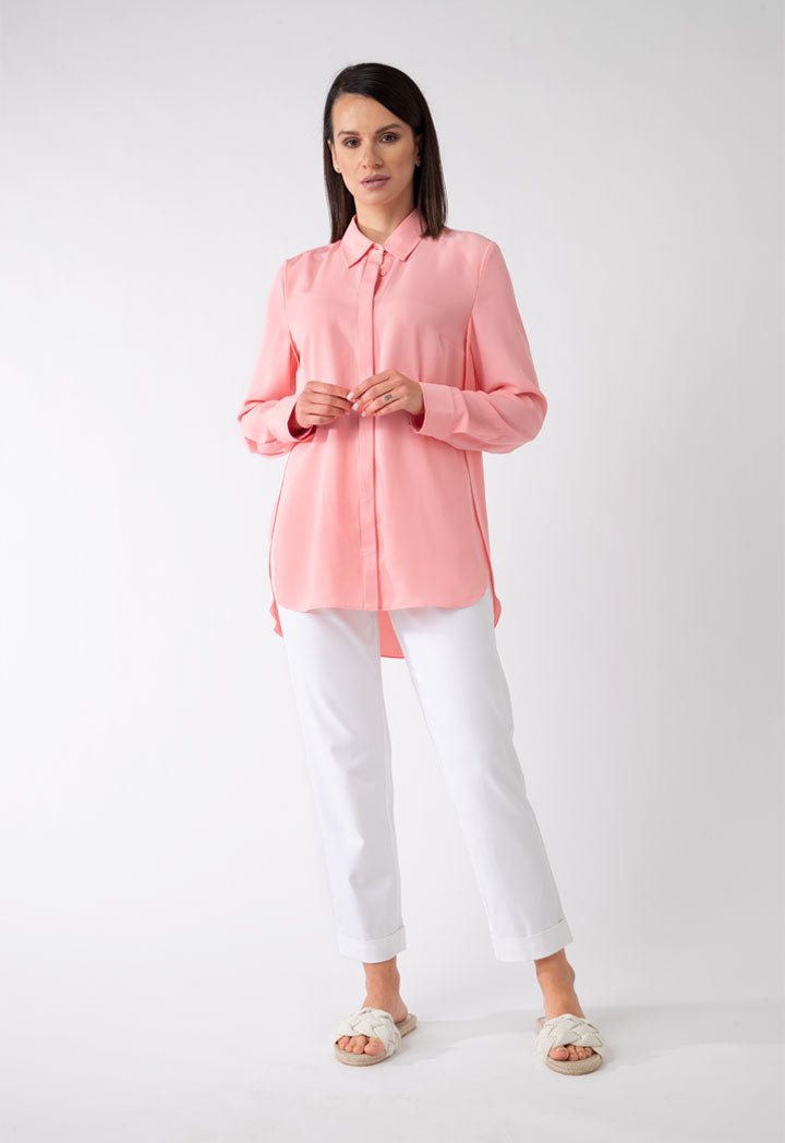 Solid Shirt With Side Flap