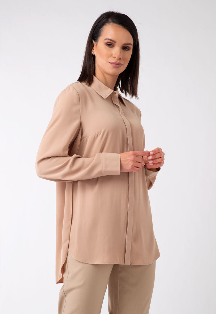 Solid Shirt With Side Flap