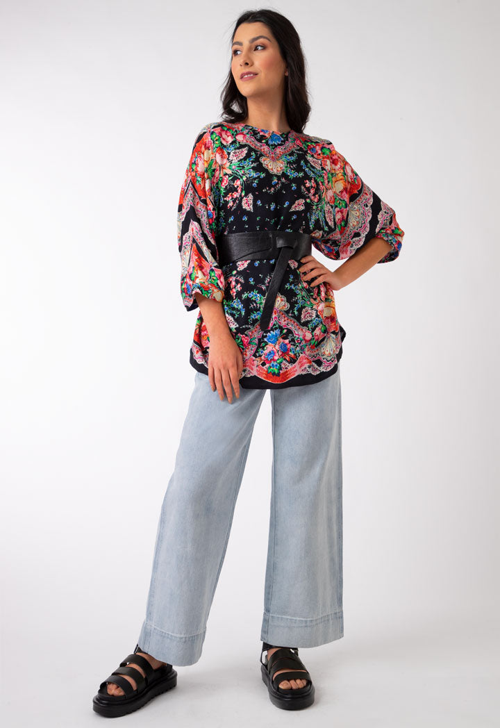 Printed Kimono Blouse