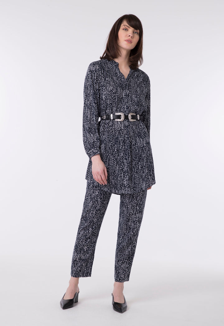 Polka Dot Print Pegged Trouser