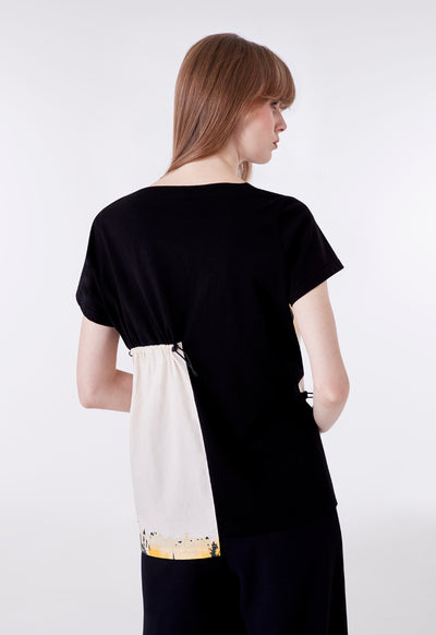 Asymmetric Jersey Printed Top