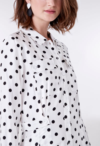 Polka Dot Midi Shirt Dress