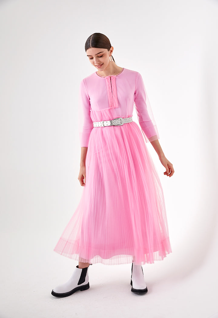 Mesh Tulle Pleated Outer Dress
