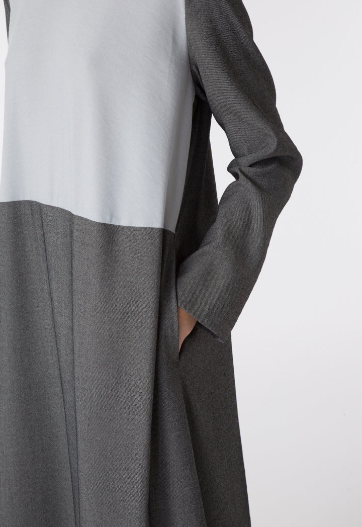 High neck Colorblock Abaya