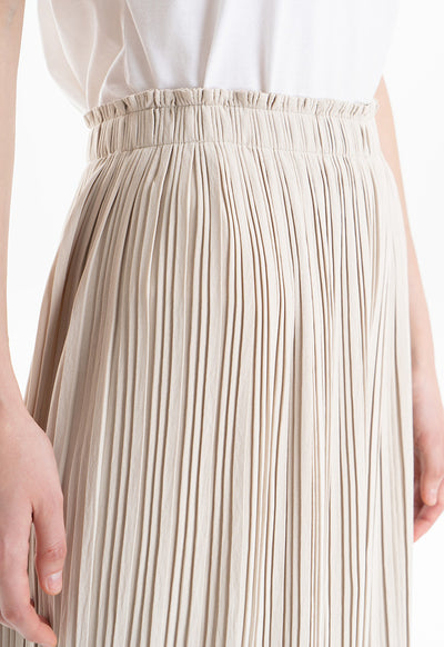 Pleated Wide Leg Solid Trouser