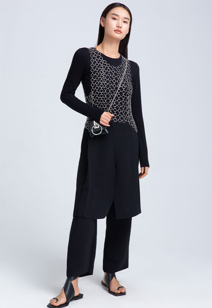 Raw Edge Overlay Pants