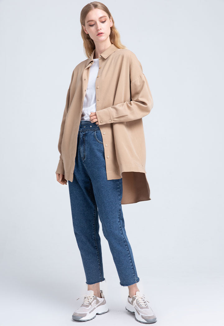 Solid High Low Shirt