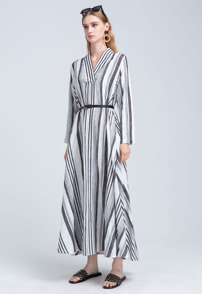 Thick Stripe Long Maxi Dress