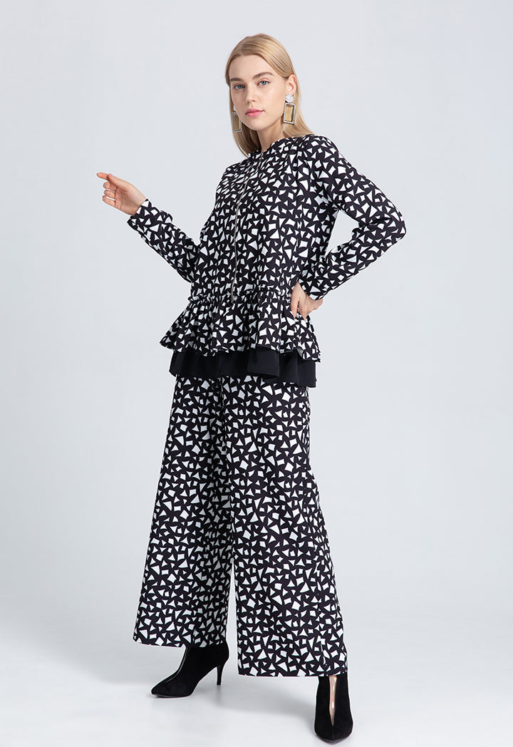 Two Color Mix Print Trouser