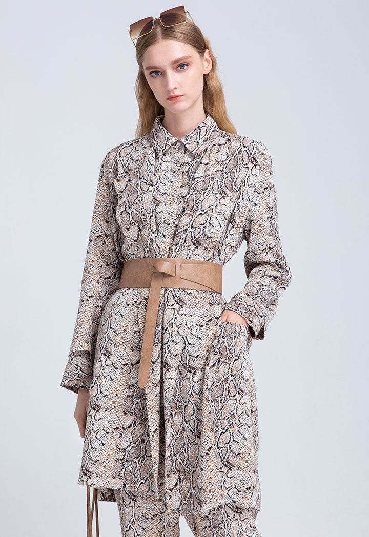 Python Printed Loose Outerwear