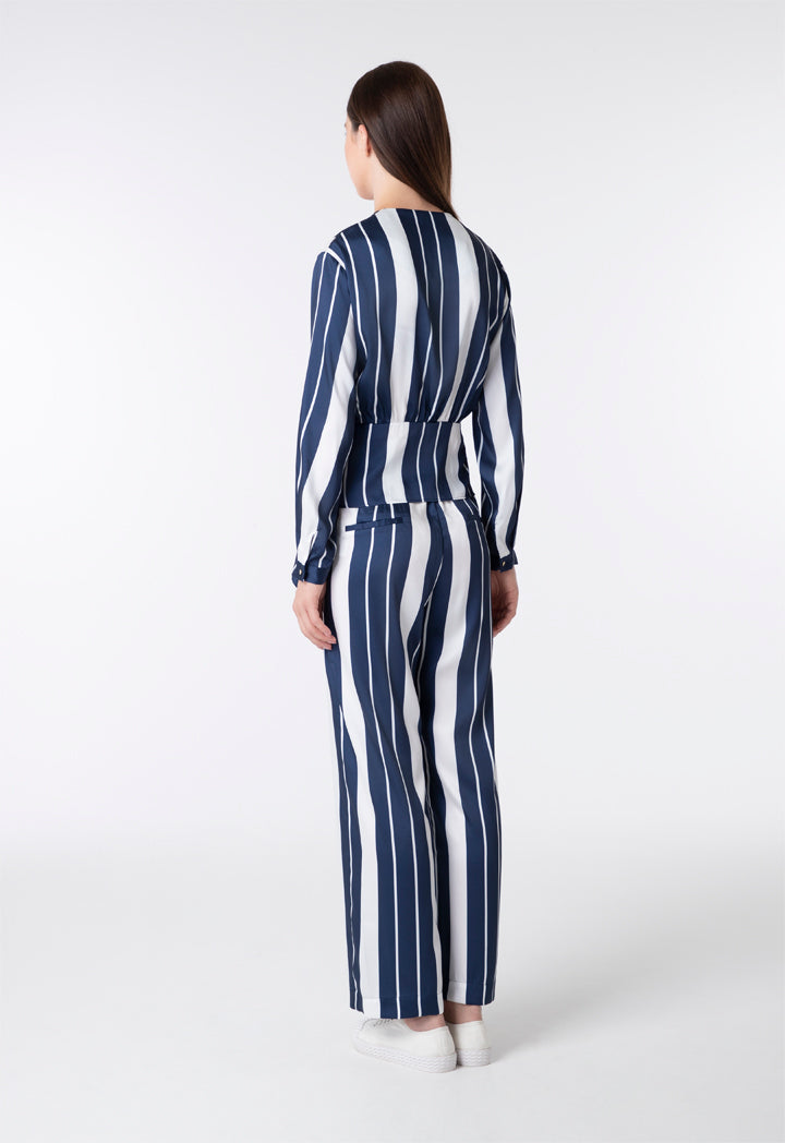 Navy Striped Pants - Fresqa