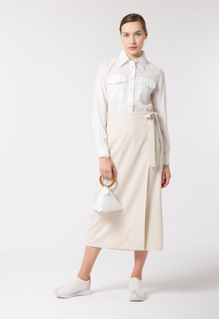 Linen Wrap Skirt - Fresqa