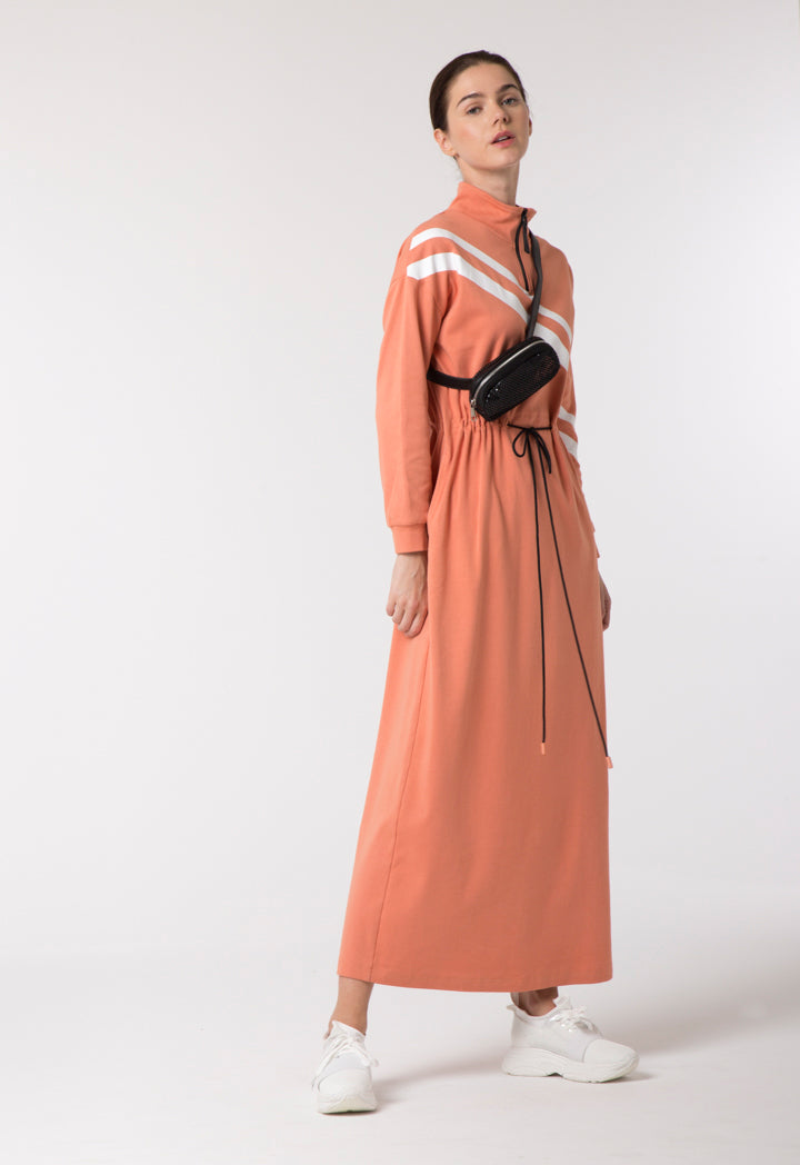 Jersey Dress With Coulisse Waist - Fresqa