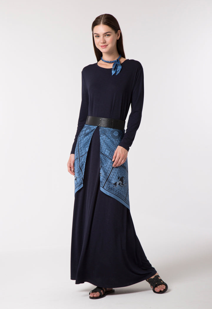 Navy Stretch Abaya - Fresqa