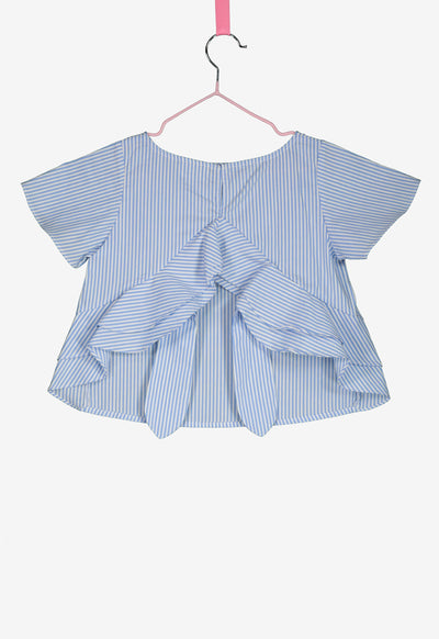 Stripes Layered Frill Back Blouse