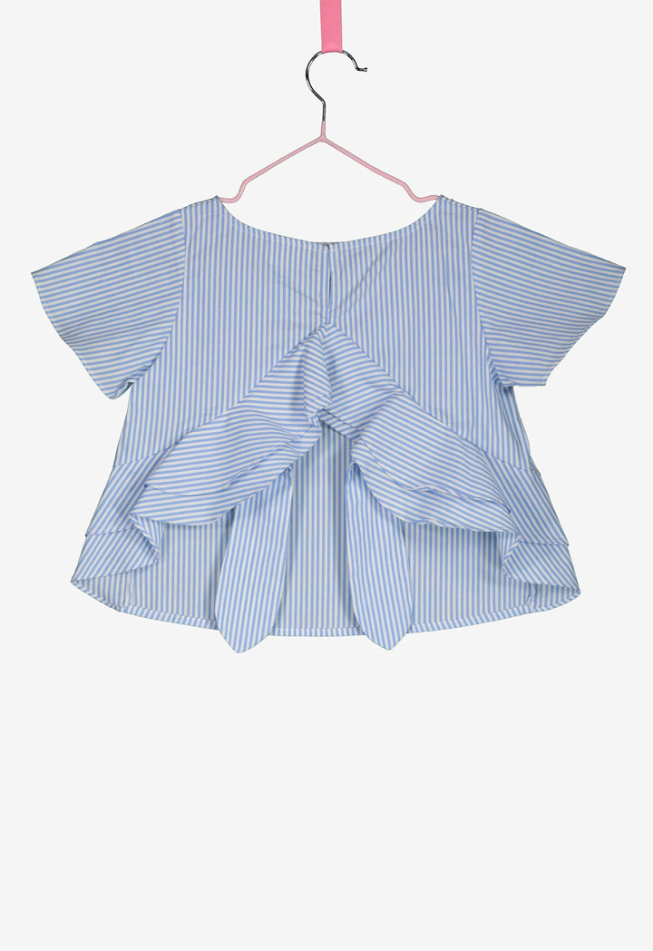 Stripes Layered Frill Back Blouse