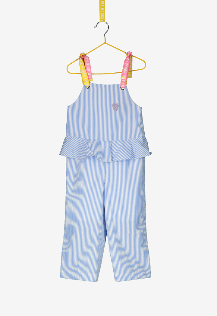 Blue Stripes Jumpsuit With Contrast Tape