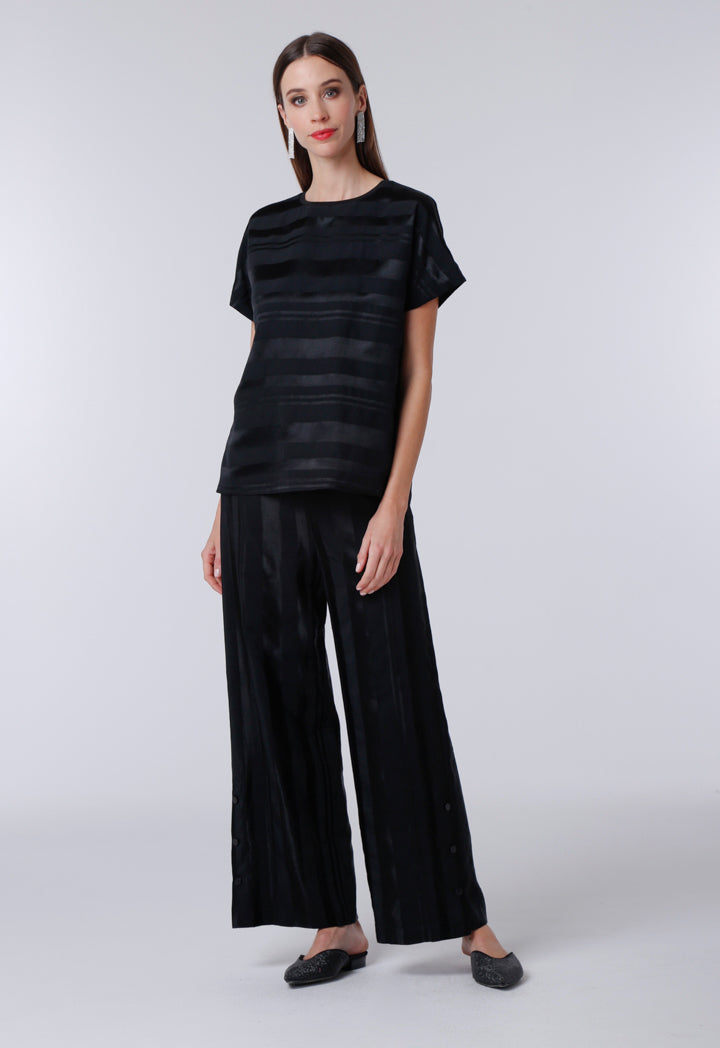 Striped Pattern Wide Leg Trouser