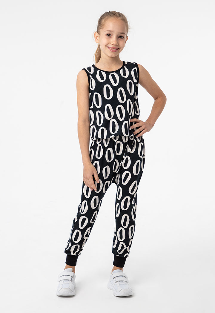 All Over Printed Sleeveless Jumpsuit