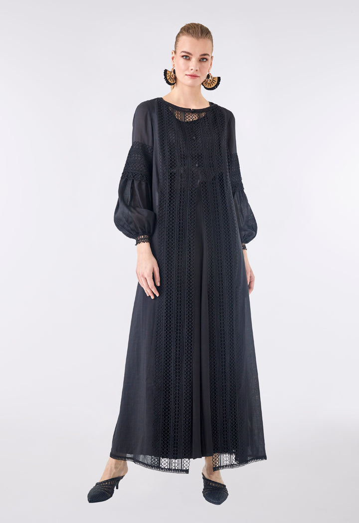 Lace Embroidered Maxi Outerwear