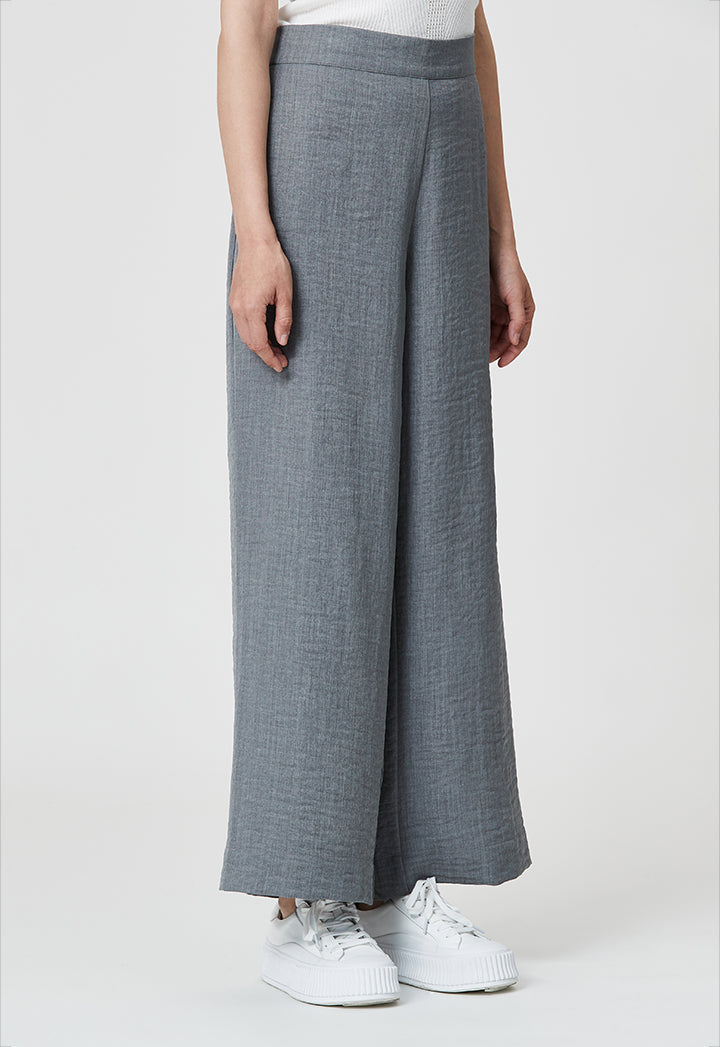 Elasticated Back Waist Wide Leg Trouser