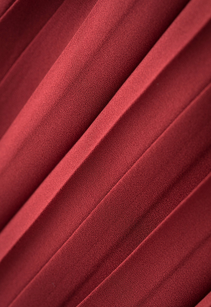 Even Pleated Solid Skirt