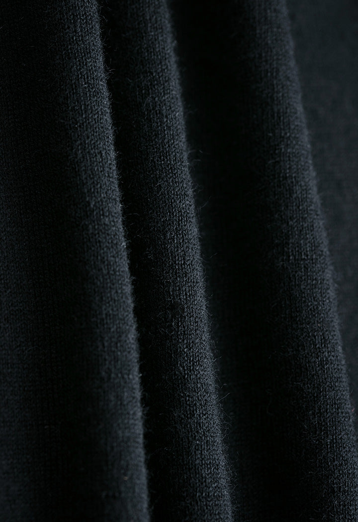 Boat Neck Solid Basic Knitwear