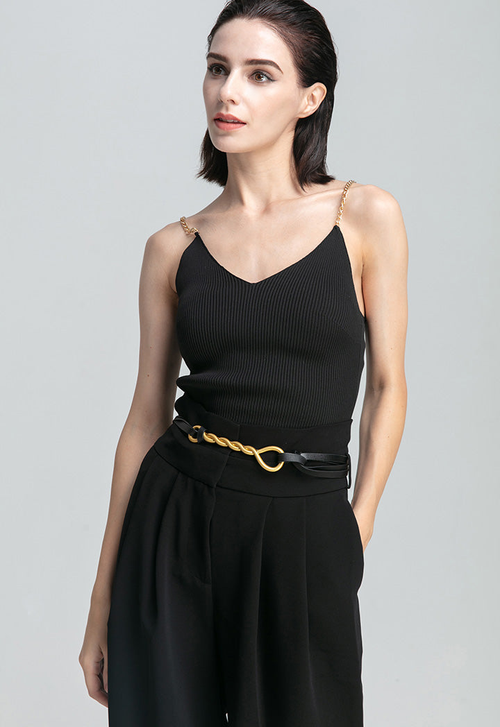 Chain Strap Knitted Tank Top