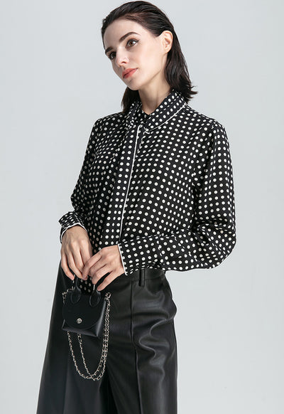 Bow Tie Neck Classic Fit Blouse