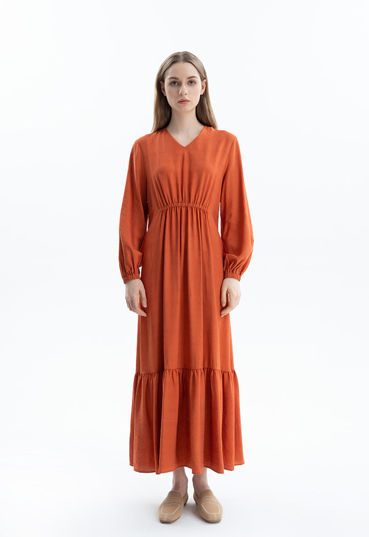 Linen Dress With Elasticated Waist
