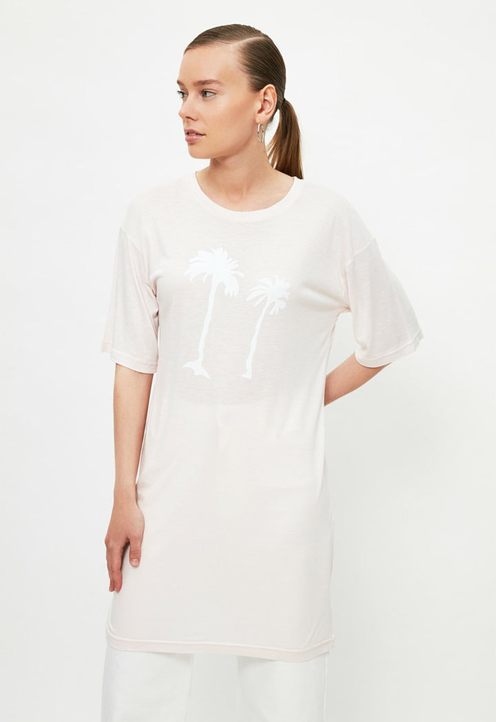 Knitted Printed Tunic T-shirt