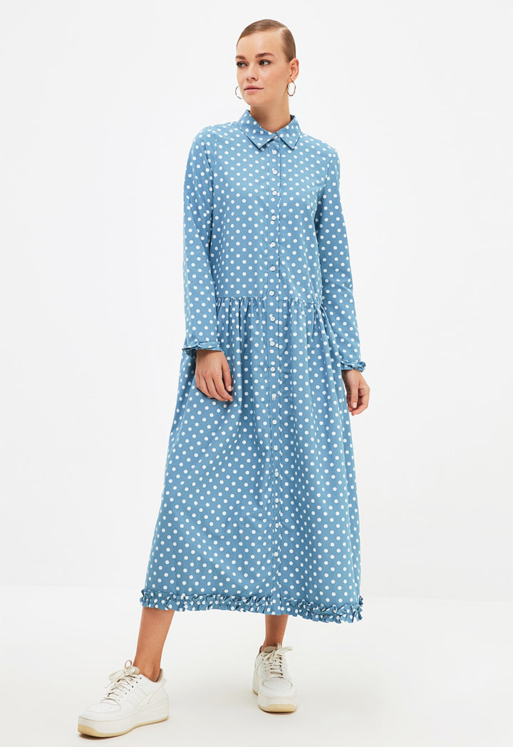 Dot Print Shirt Dress