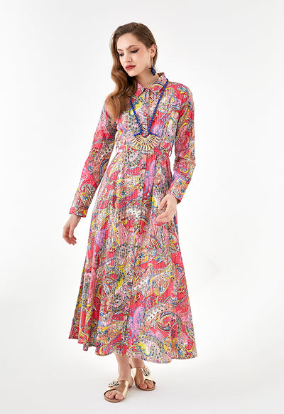 Paisley Multicolor Shirt Dress