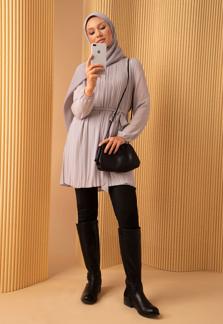 Pleated Elasticated Neck Top